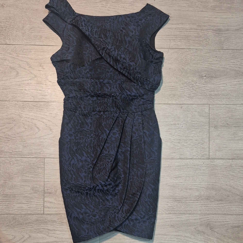 Miss Sixty One Shoulder Dark Blue Dress